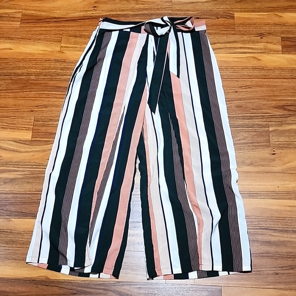 Pink and dark green stripped pants